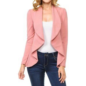NEW WOMEN'S Long Sleeve Classic Lightweight Blazer - Mauve